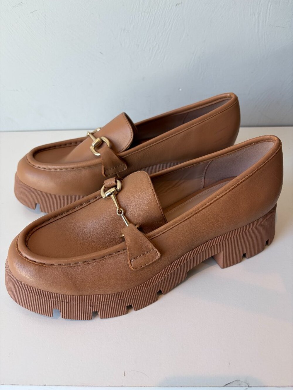 BCBGeneration Chunky Platform Loafers with Gold Detail Size 8